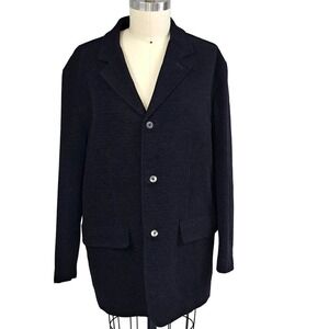 Mens Tommy Bahama Island Soft black coat Italian Wool Cotton Blend 3 button